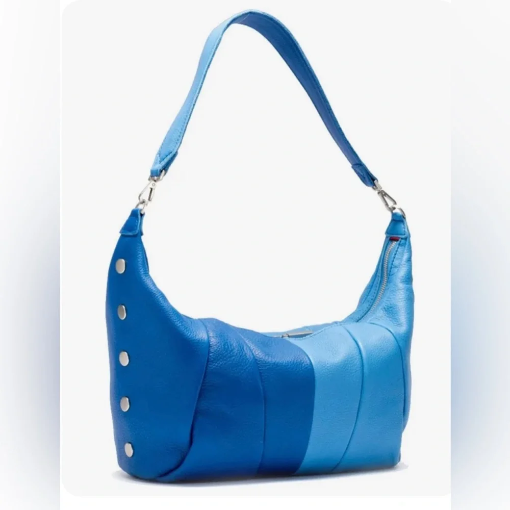 Hammitt Morgan Leather Oasis Blue Color Blocked Shoulder Hobo Bag - Picture 2 of 7